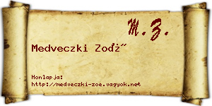 Medveczki Zoé névjegykártya